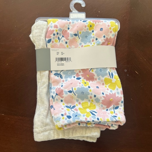 Child of Mine Pink floral and Gray Leggings - Picture 2 of 2